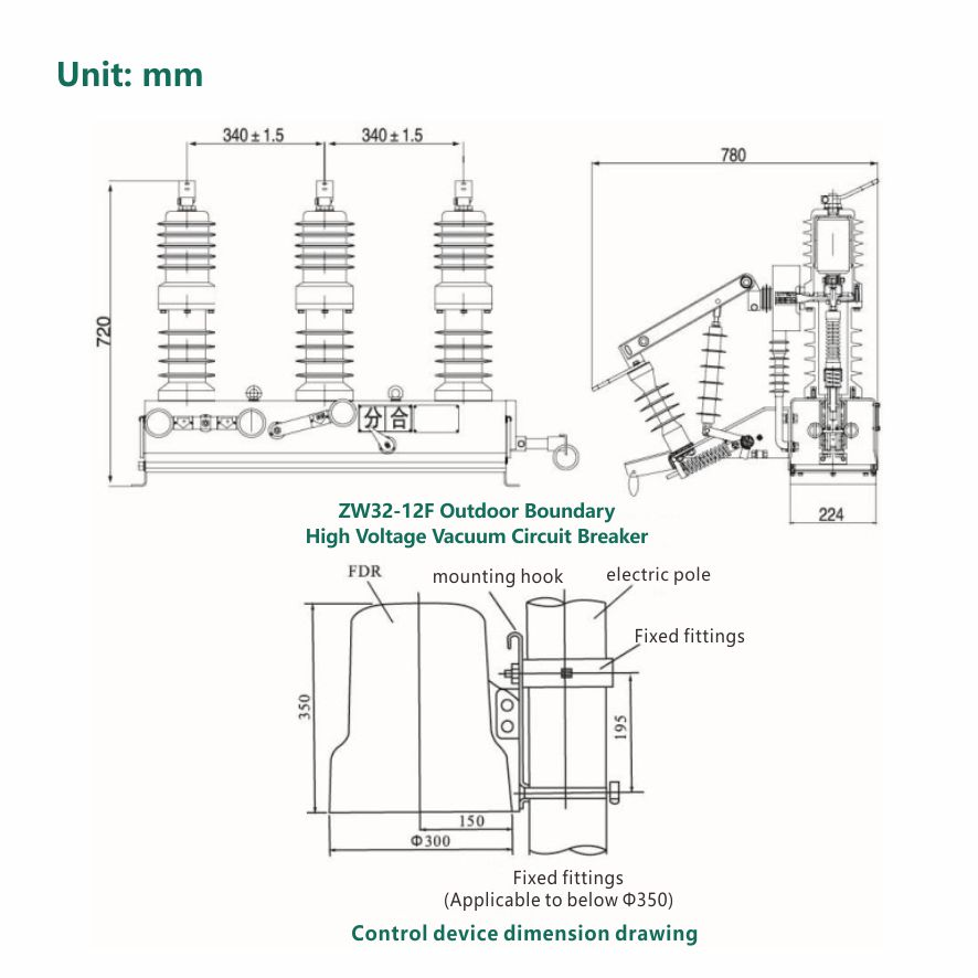 How does the manual Timetric ZW32 vacuum circuit breaker protect the line?